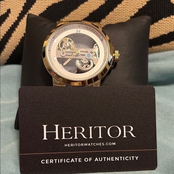 Heritor Gold Chronograph Skeleton Watch